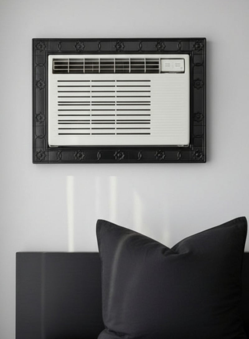 بهنس برواز مكيف شباك ذكي بلاستيك اسود جاهز عالي الجودة براويز مكيفات شباك لاحاجة الى مسامير التثبيت اطار و ديكور المكيف الشباك مانعة للغبار والحشرات يحافظ على هواء التكييف كاملا بالغرفة سهولة الفك التركيب التنظيف - Image 1